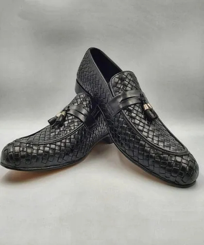 Black Net Carved Derby Style Shoes Pakistan (39)
